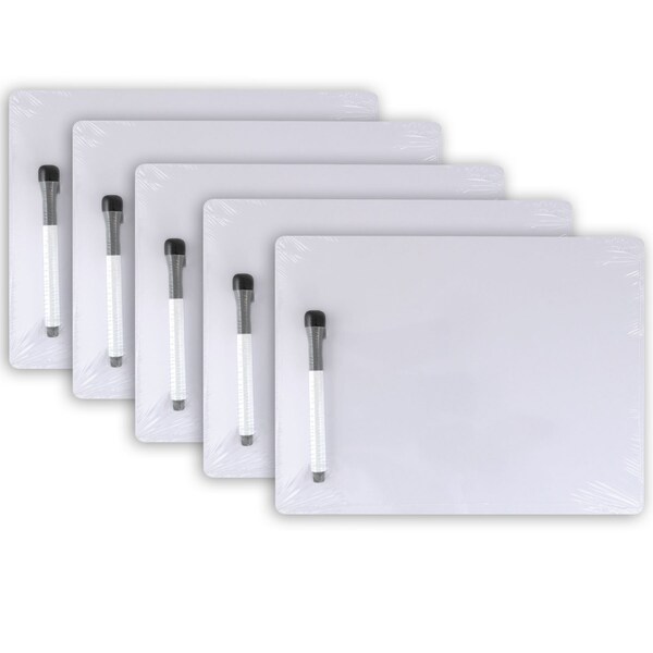 Pacon Dry Erase Whiteboard, 1-Sided, Plain, with Marker/Eraser, 9in. x 12in., 5PK PAC9881C-1 - main